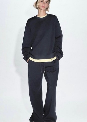 Zara Siyah Kadın Rahat Oversize Eşofman Takımı