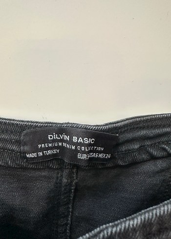 Dilvin Siyah Fermuarlı Kadın Denim Midi Elbise