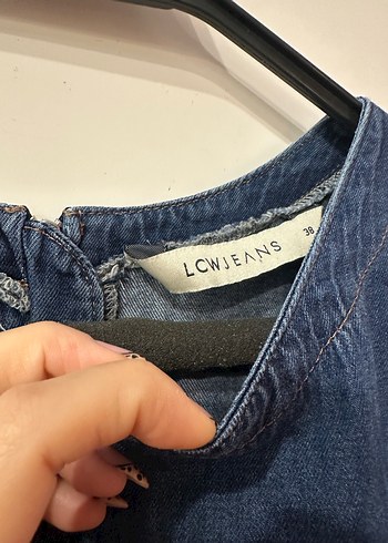 l Beden Kadın Lacivert Denim Midi Elbise