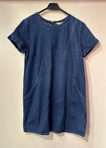 Kadın Lacivert Denim Midi Elbise
