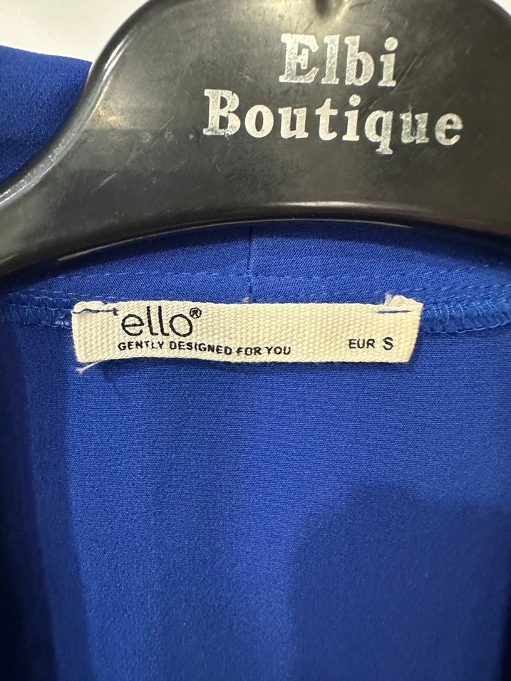 Uzun Kollu Mavi Kadın Ceket Elbise - Görsel 4