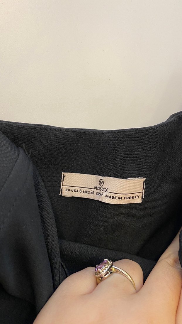 Siyah Straplez Mini Elbise - Görsel 2