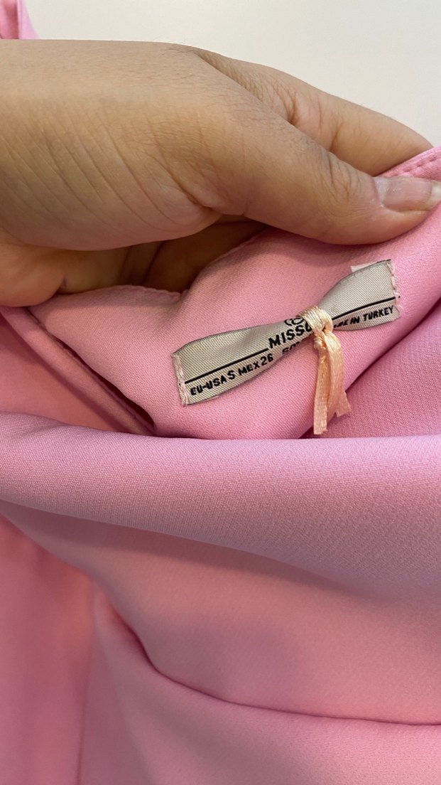 Pembe Mini Straplez Volanlı Abiye Elbise - Görsel 2