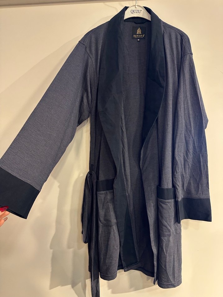 Gri Kadın Uzun Kollu sabahlık - Görsel 3