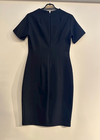 Çiçek Desenli Koyu Renk Kadın Kalem Elbise - Görsel 3