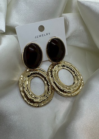 Parlak Kahverengi Bohem Mini Küpeler - Görsel 3