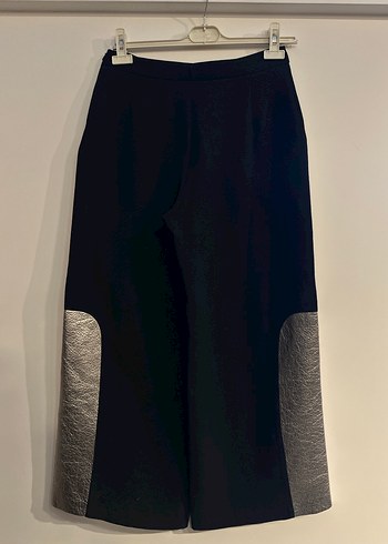 Gri Detaylı Siyah Kadın Kumaş Pantolon - Görsel 4