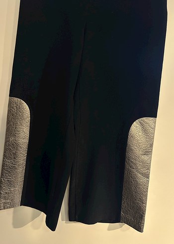 Gri Detaylı Siyah Kadın Kumaş Pantolon - Görsel 2