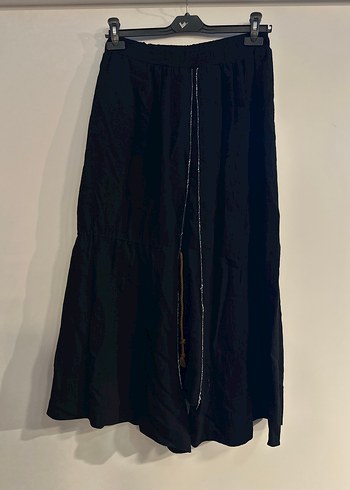 Siyah Uzun Keten Etek, Salaş ve Drapeli - Görsel 3