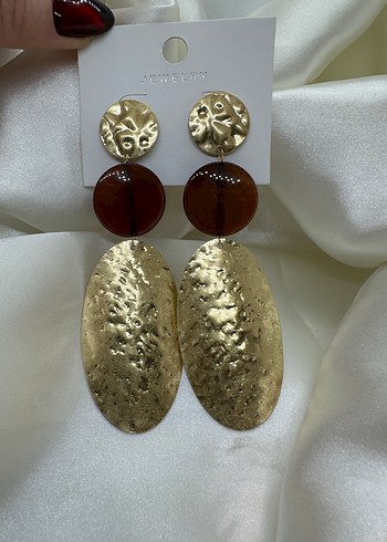 Parlak Altın Renkli Uzun Bohem Küpe - Görsel 2