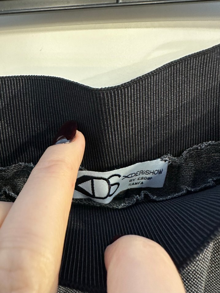 Gri Kemerli Kısa Kadın Kumaş Pantolon - Görsel 5