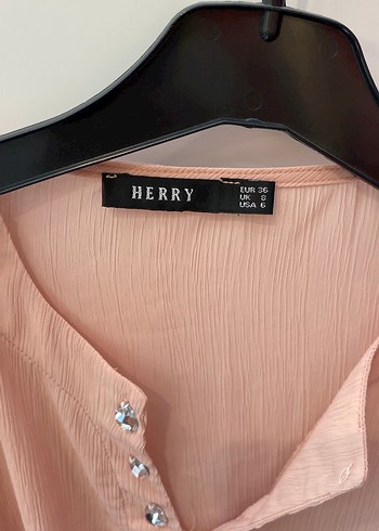 s Beden Düğmeli Pembe Keten V Yaka Midi Tunik
