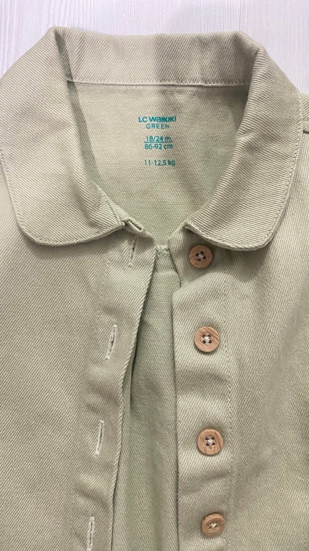 Bej Erkek Çocuk Düğmeli Uzun Kollu Gömlek - Görsel 2