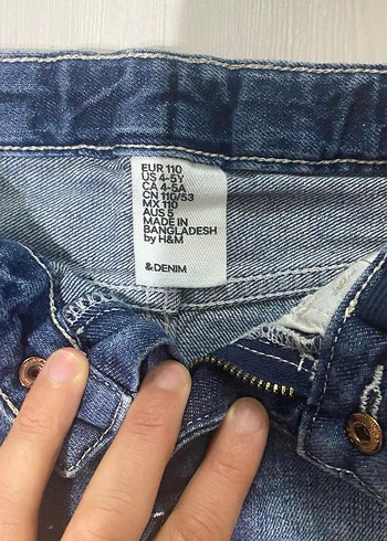 Düğmeli Nakışlı Mavi Mini Kot Etek - Görsel 4