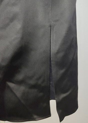 Siyah Straplez Midi Goth Ofis Elbisesi - Görsel 3