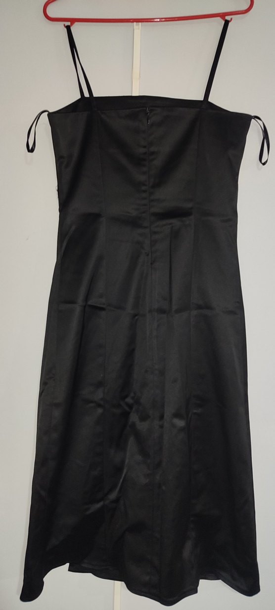 Siyah Straplez Midi Goth Ofis Elbisesi - Görsel 2