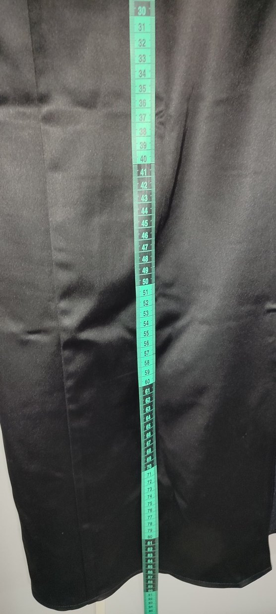 Siyah Straplez Midi Goth Ofis Elbisesi - Görsel 4