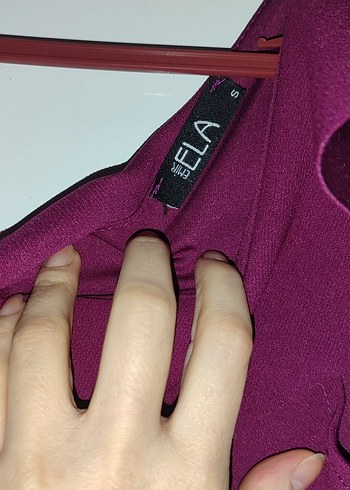 Bordo V Yakalı Fırfırlı Midi Abiye Elbise - Görsel 6