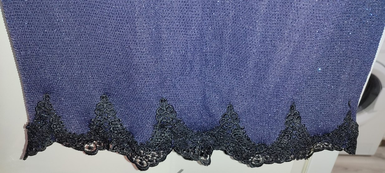 Parlak Lacivert V Yaka Midi Abiye Elbise - Görsel 3