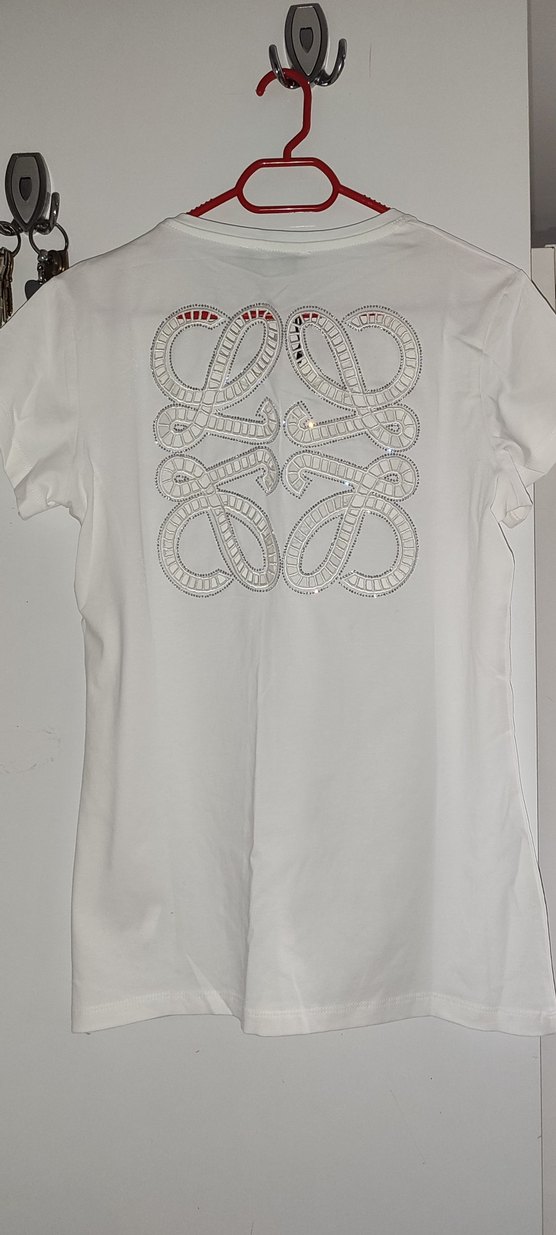 Beyaz Sırt ve Ön Taş Detaylı Kadın Tshirt - Görsel 2