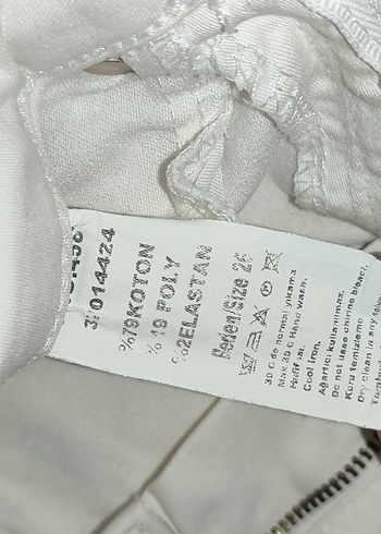 Düğmeli Beyaz Kadın Denim Pantolon - Görsel 7