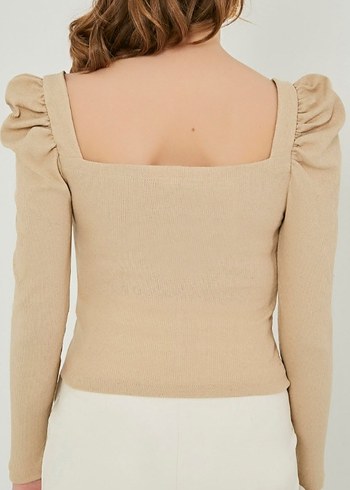 Bisküvi Prenses Kol Kadın Bluz - Görsel 2