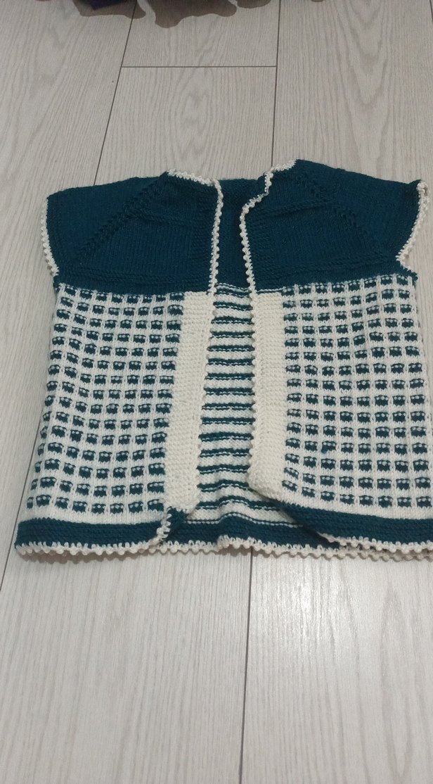 Bohem Tarz Kısa Örgü Hamile Süveter - Görsel 2