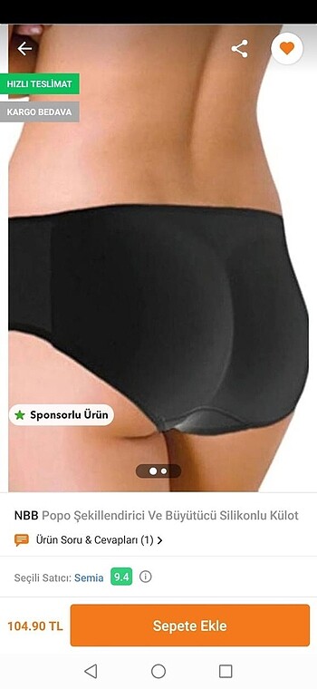 Popo kaldırıcı şekillendirici butt up külot