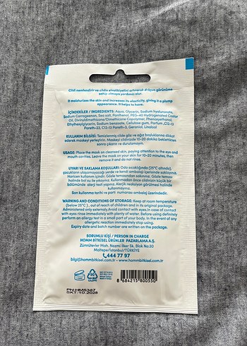 Hommy Yatıştırıcı ve Nemlendirici Kağıt Yüz Maskeleri - Görsel 3