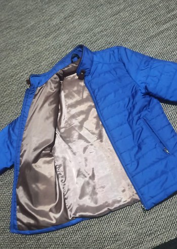 Kiğılı Mavi Fermuarlı Erkek mont Ceket - Görsel 2