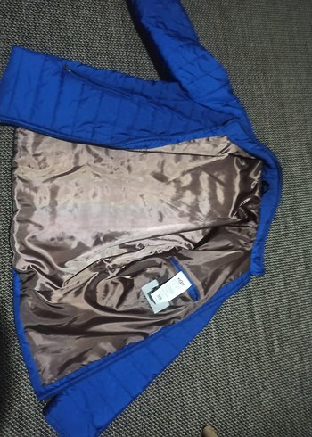 Kiğılı Mavi Fermuarlı Erkek mont Ceket - Görsel 4