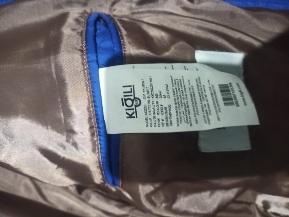 Kiğılı Mavi Fermuarlı Erkek mont Ceket - Görsel 5