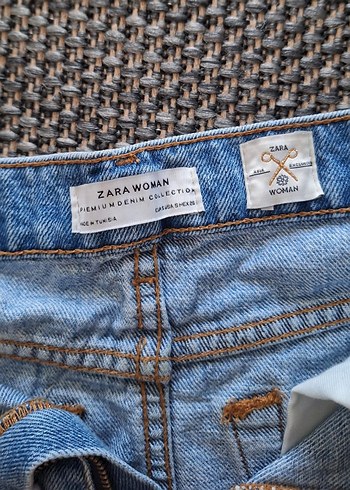Zara ZARA Düğmeli Mavi Denim Midi Etek