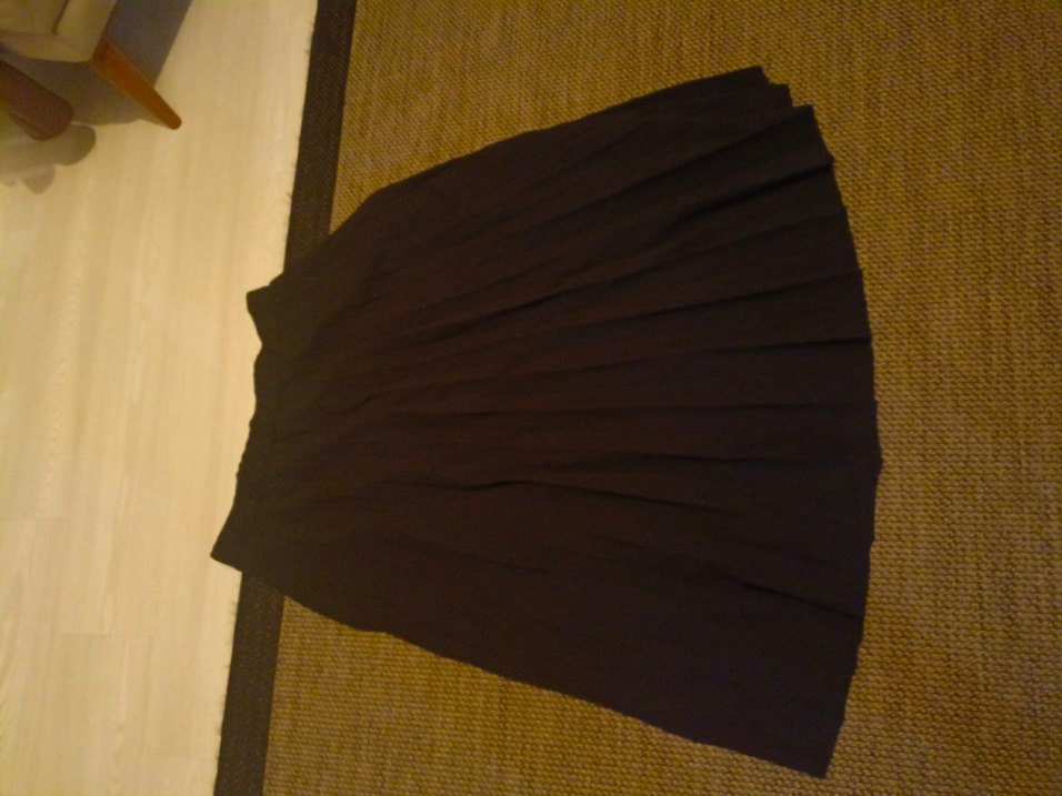 Kadın Siyah Pilili 46/48/50 uyumlu Kumluketen kumaş  Etek - Görsel 2