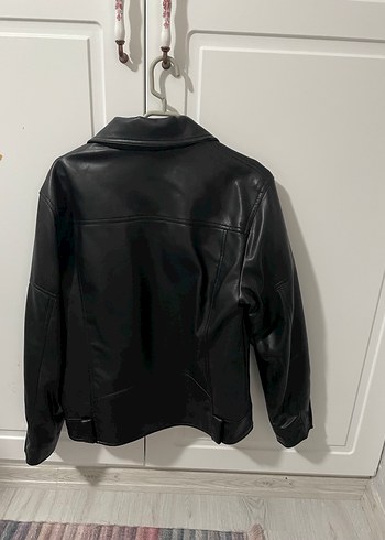 Siyah Deri Biker Ceket - Görsel 2