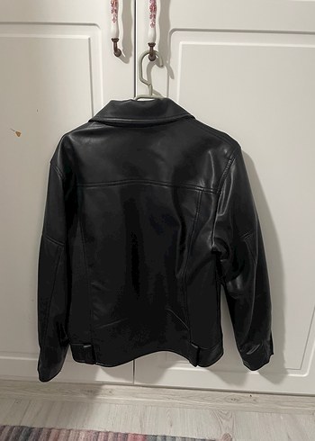 Siyah Deri Biker Ceket - Görsel 3