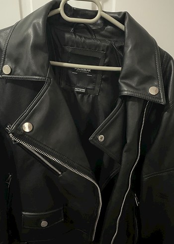 Siyah Deri Biker Ceket - Görsel 4