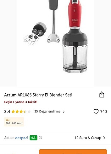ARZUM AR 1085 STARRY BLENDER SETİ 