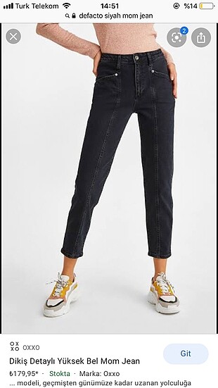 Siyah mom jean