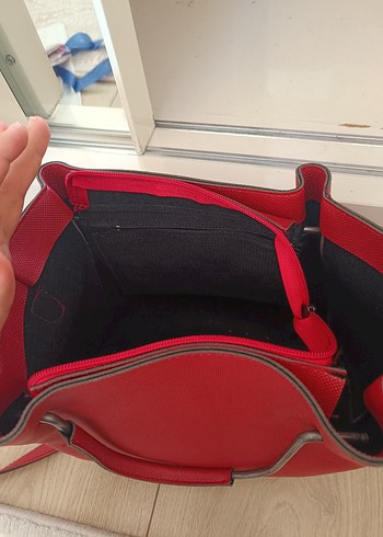 Kırmızı Fermuarlı Kadın Çanta - Görsel 2