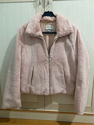 Toz Pembe Kürklü Peluş Mont