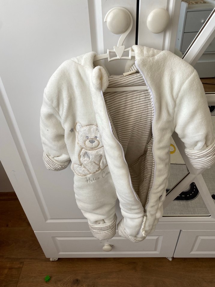 Beyaz Kürklü Nakışlı Bebek Tulumu - Görsel 3