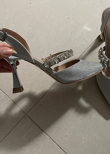 Mango Simli taşlı gelin ayakkabısı,abiye ayakkabı