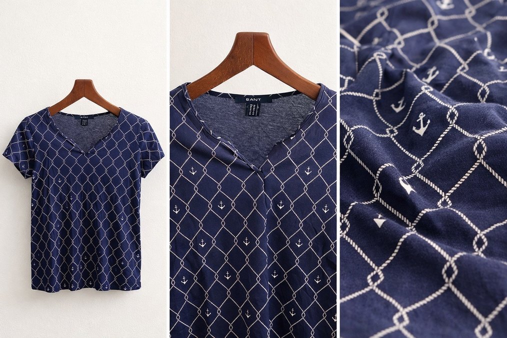 Lacivert V Yaka Tişört - Görsel 5