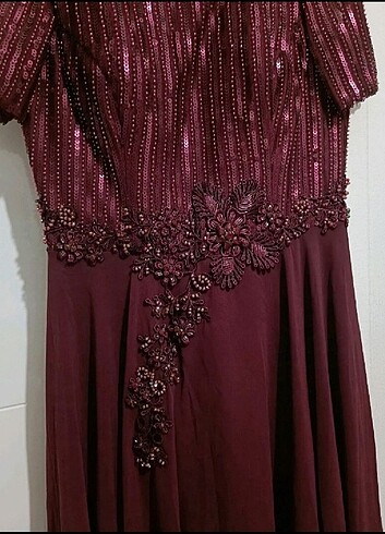 40 Beden bordo Renk Abiye