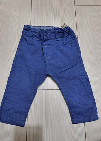 Düğmeli Mavi Erkek Çocuk Kot Pantolon