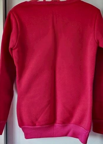 s Beden Pamuklu, Baskılı, Uzun Kollu Pembe Sweatshirt