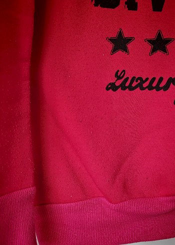 Diğer Pamuklu, Baskılı, Uzun Kollu Pembe Sweatshirt