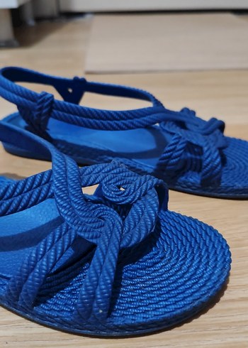 Diğer Mavi Dolgu Topuklu Kadın Sandalet