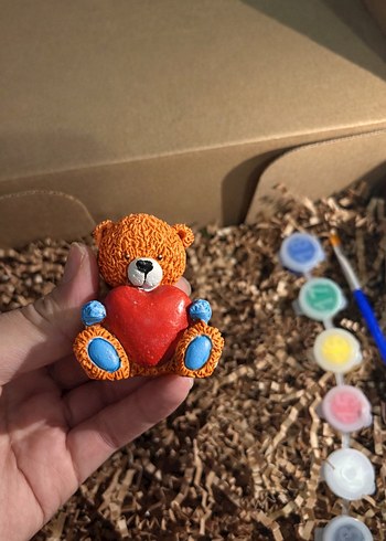 Beyaz Ayıcık Figürin Boyama Seti - Görsel 2